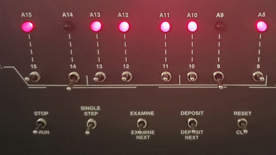 Front panel when running an address loop read from switches