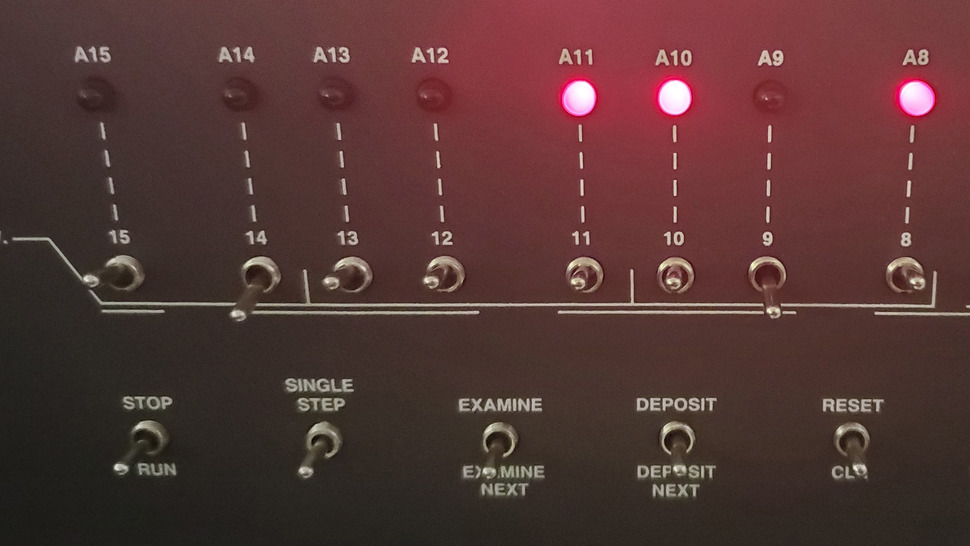 Front panel when running an address loop read from low switches