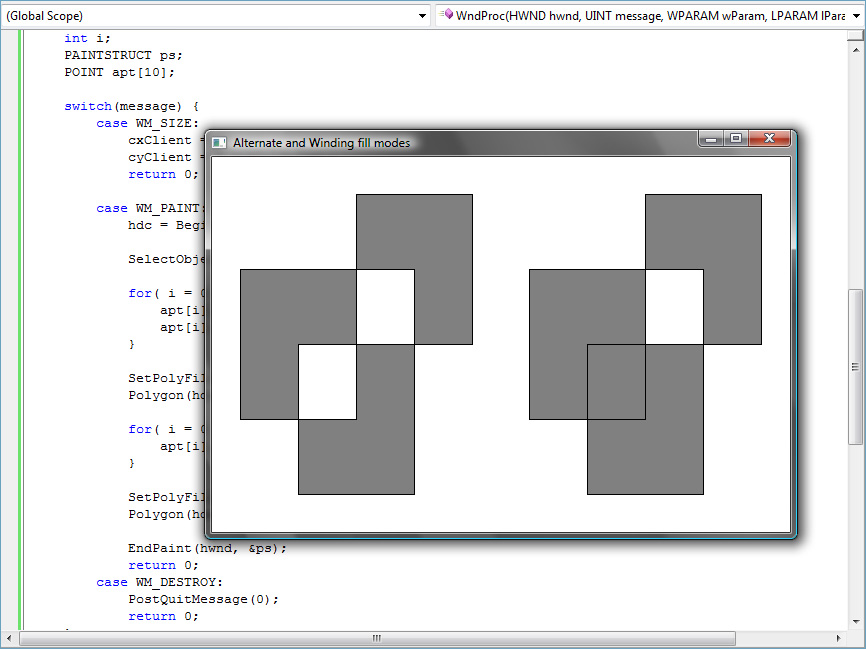 Polygon fill modes